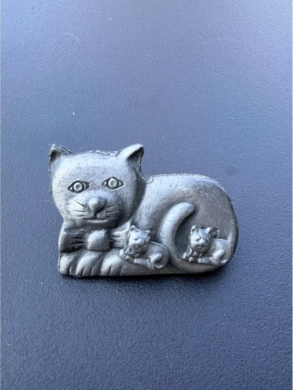 Vintage Pewter Cat Brooch & Earrings Demi Parure Set - Picture 2 of 4